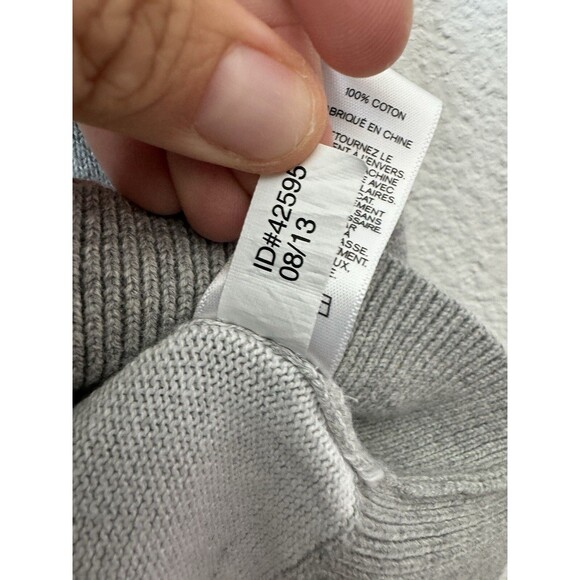 Express Women's Light Gray Long Sleeve Pullover Sweater 100% Cotton Size Large - Picture 8 of 11